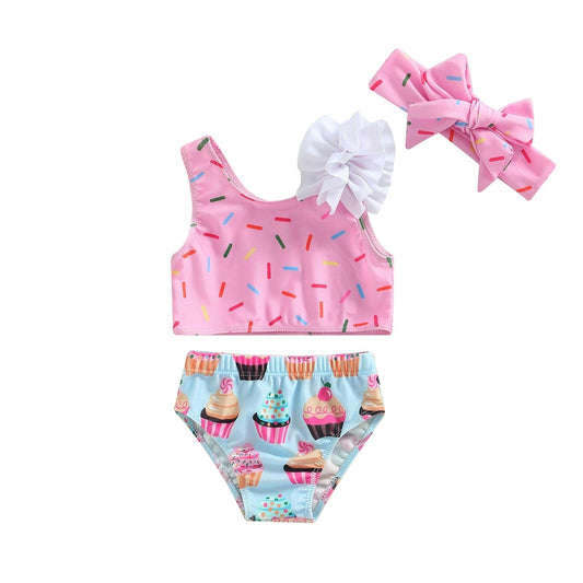 2 PC Girls Cupcake Swimsuit - Shop Baby Boutiques 