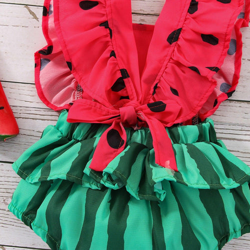 2 PC Watermelon Romper With Headband-Shop Baby Boutiques