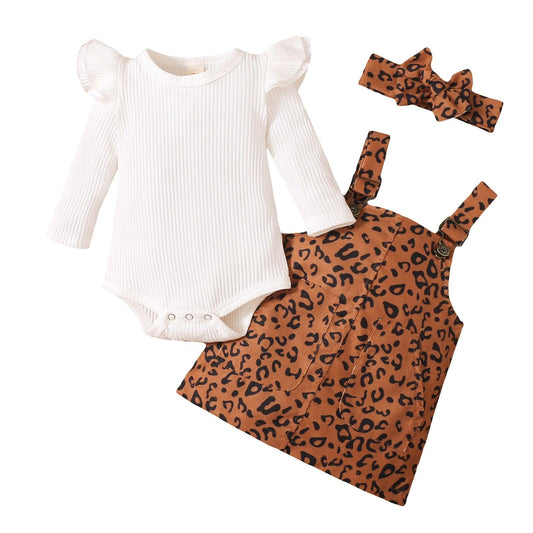 3PC Leopard Dress Set-Shop Baby Boutiques