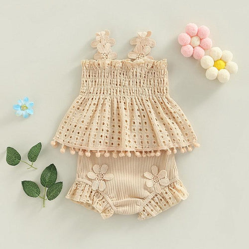 Adorable Pleated Tank With Ruffled Shorts - Shop Baby Boutiques 