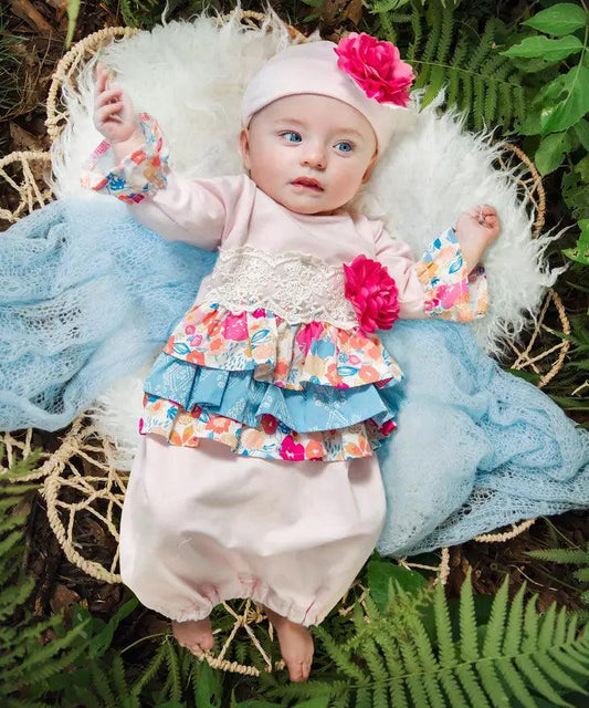 Bandera Blossom Take Me Home Gown & Cap - Shop Baby Boutiques 