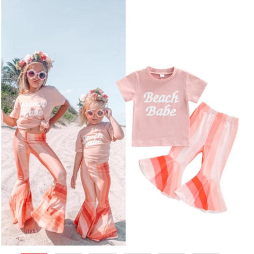 Beach Babe Striped Pant Set-Shop Baby Boutiques