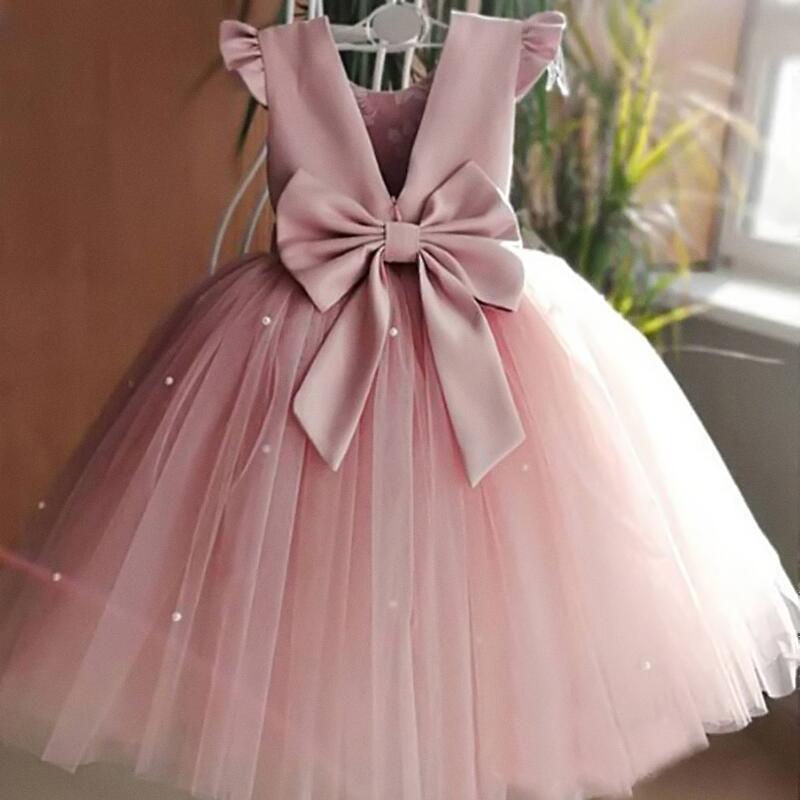 Blush Pink Tulle Flower Girl Dress - Shop Baby Boutiques 