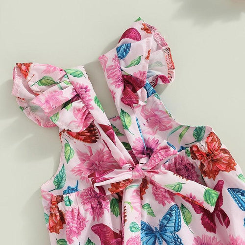 Butterfly Flower Print Romper - Shop Baby Boutiques 