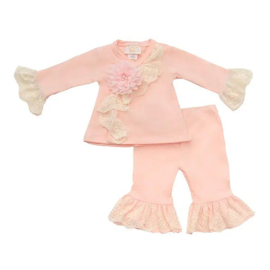 Chic Petit Infant Girls Criss Cross Pant Set With Headband - Shop Baby Boutiques 