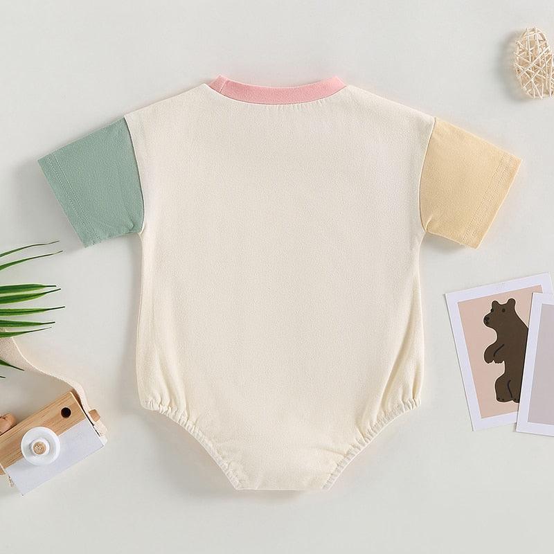 Colorblock Short Sleeve Unisex Romper-Shop Baby Boutiques
