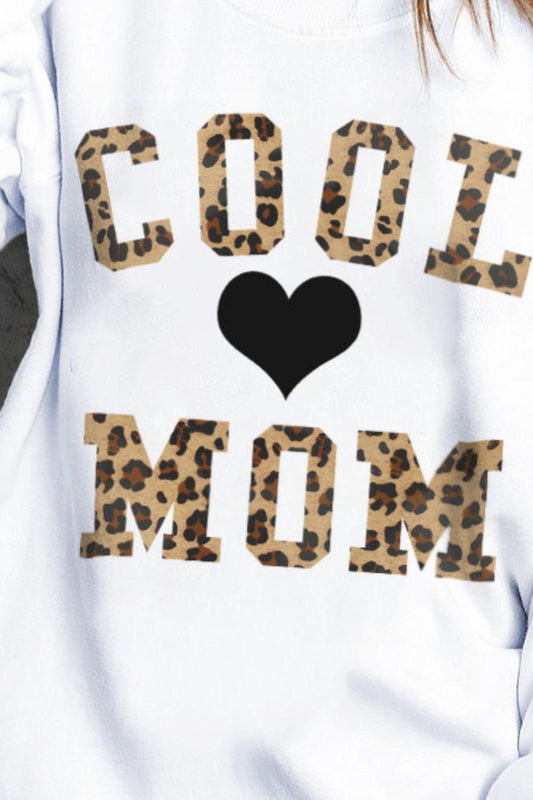 COOL MOM Heart Graphic Round Neck Sweatshirt - Shop Baby Boutiques 