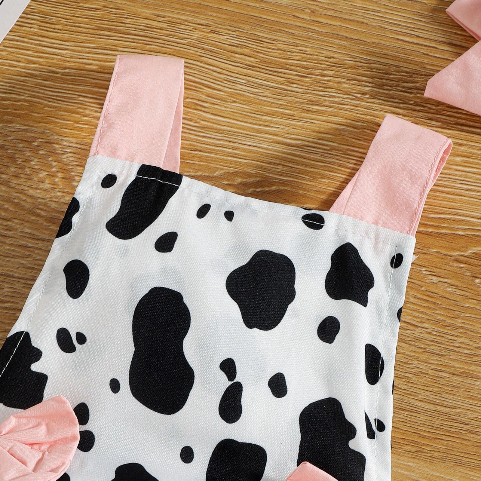 Cow Print Baby Romper and Headband - Shop Baby Boutiques 