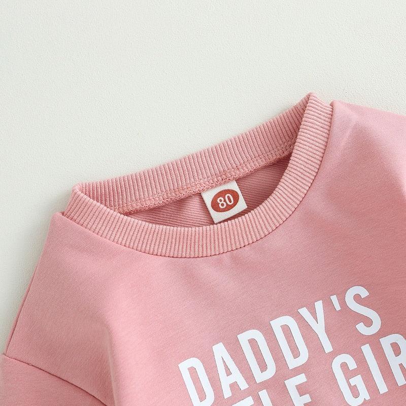 Daddy's Little Girl Print Sweatshirt W/ Flowered Flare Pants - Shop Baby Boutiques 