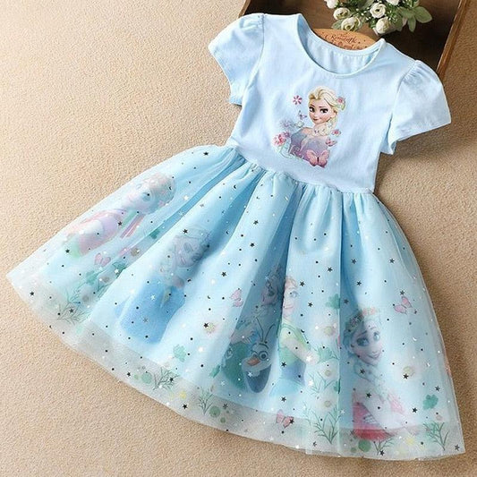 Elsa Frozen Sparkle Tulle Dress Ages 3-9 - Shop Baby Boutiques 