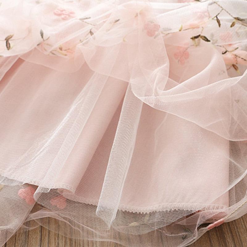 Flower Embroidered Tulle Dress - Shop Baby Boutiques 