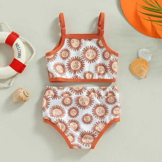 Girls Boho Sun Print Swimsuit-Shop Baby Boutiques
