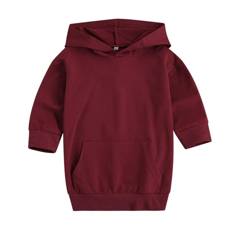 Girls Fall Hoodie Dress - Shop Baby Boutiques 