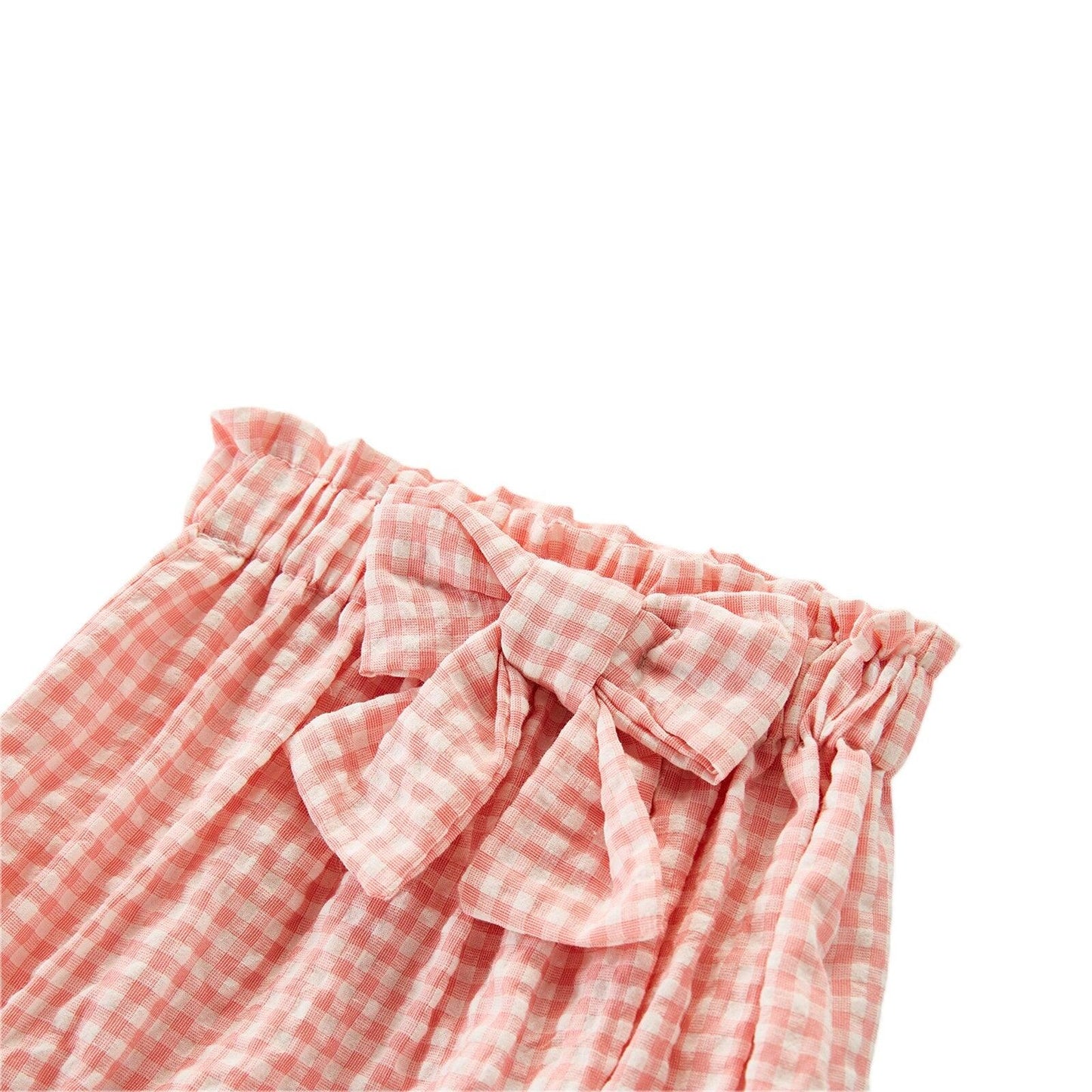 Girls Gingham Bloomers with Bow - Shop Baby Boutiques 