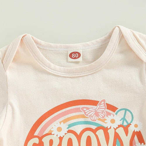 Groovy One Rainbow Butterfly Retro Outfit - Shop Baby Boutiques 
