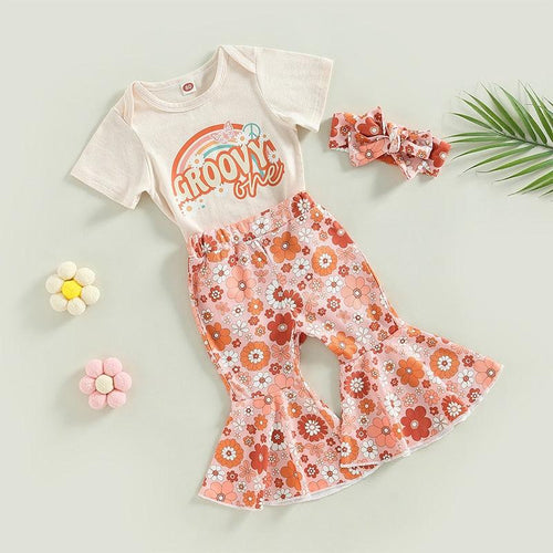 Groovy One Rainbow Butterfly Retro Outfit - Shop Baby Boutiques 
