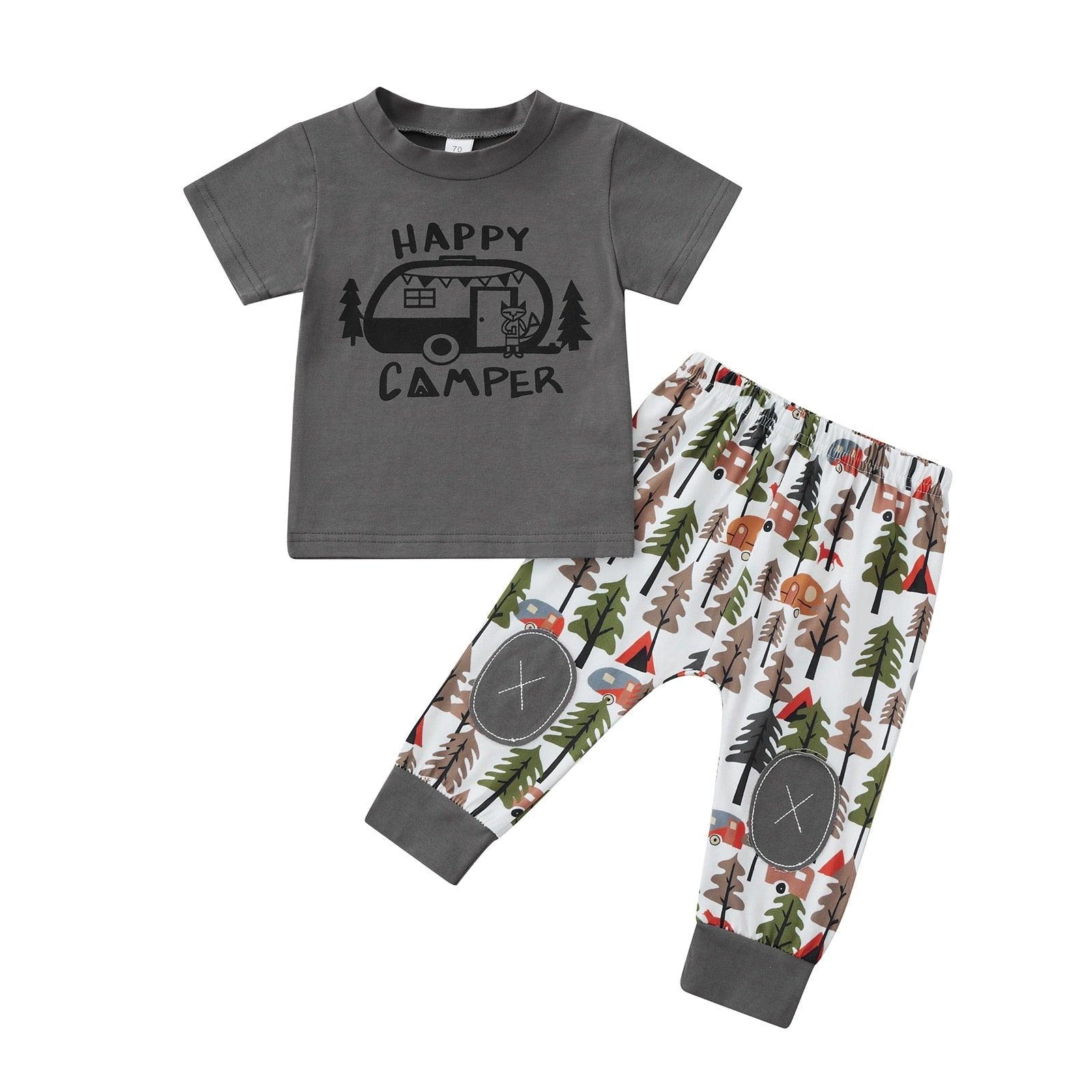 Happy Camper Short Sleeve 2PC Outfit - Shop Baby Boutiques 