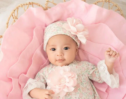 Haute Baby Gabrielle's Garden Newborn Gown & Cap - Shop Baby Boutiques 