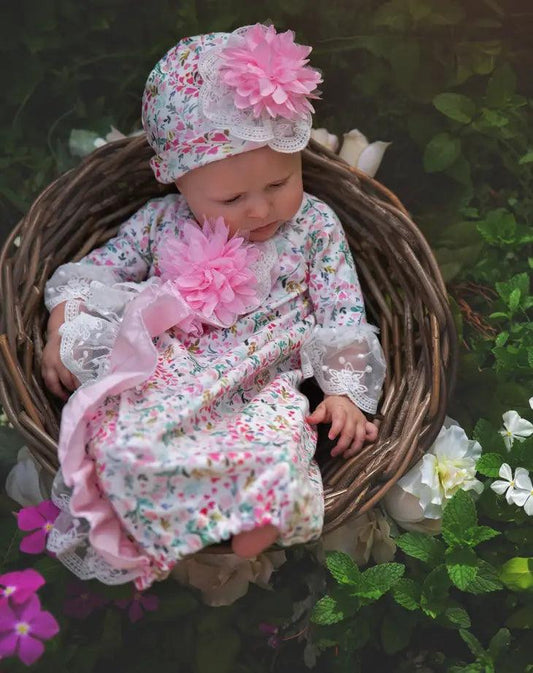 Haute Baby Pinkalicious Take Me Home Gown & Cap - Shop Baby Boutiques 