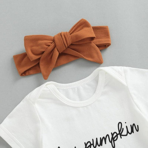 Hey Pumpkin Baby Set With Headband - Shop Baby Boutiques 
