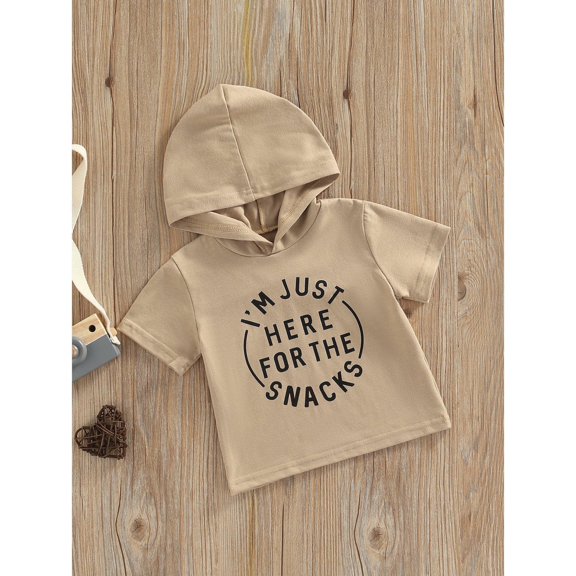 I'm Just Here For The Snacks Hooded Tee - Shop Baby Boutiques 