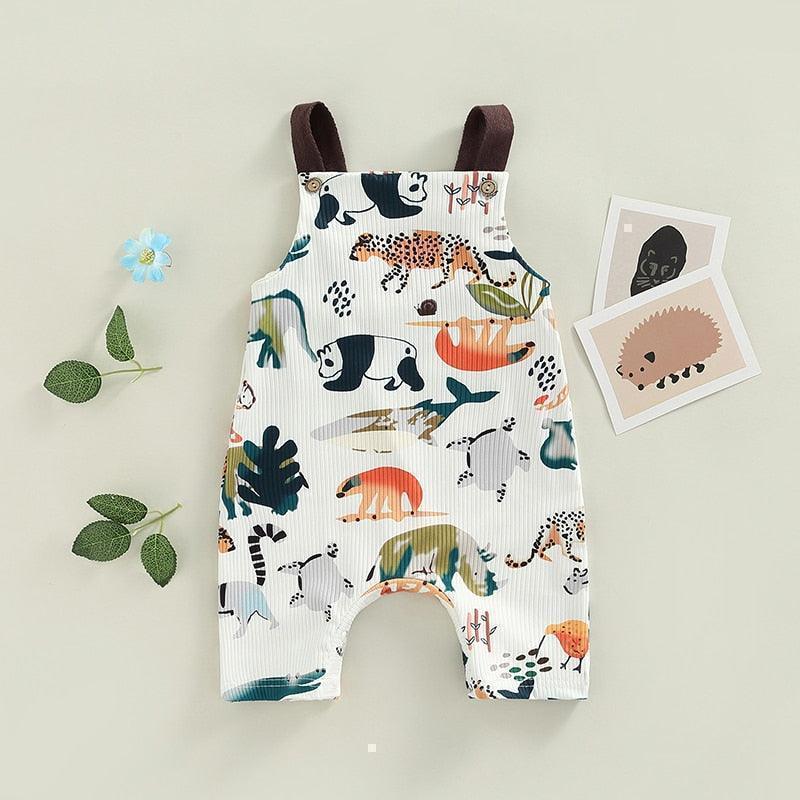 Jungle Animal Ribbed Romper - Shop Baby Boutiques 