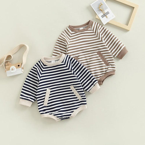 Knit Striped Bubble Romper-Shop Baby Boutiques