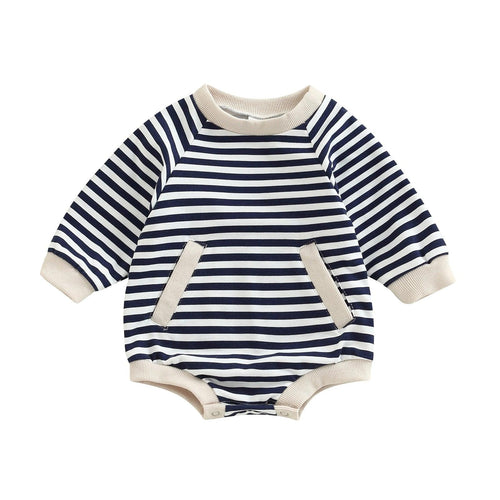 Knit Striped Bubble Romper-Shop Baby Boutiques