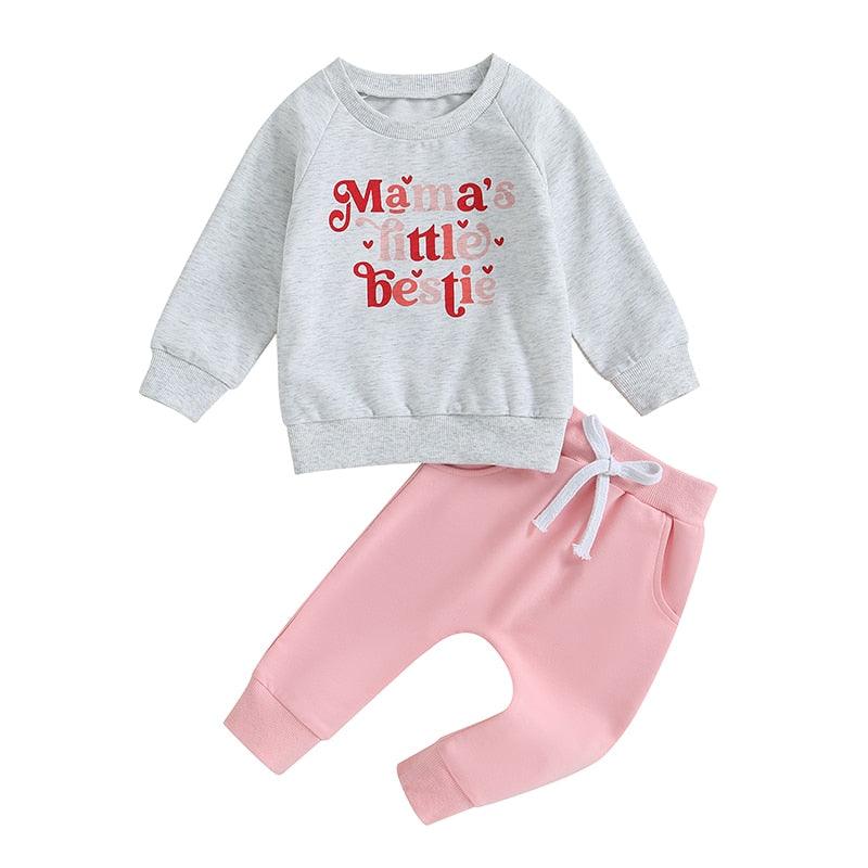 Long Sleeve Daddy Letter Print Pullover Top & Pant Set-Shop Baby Boutiques