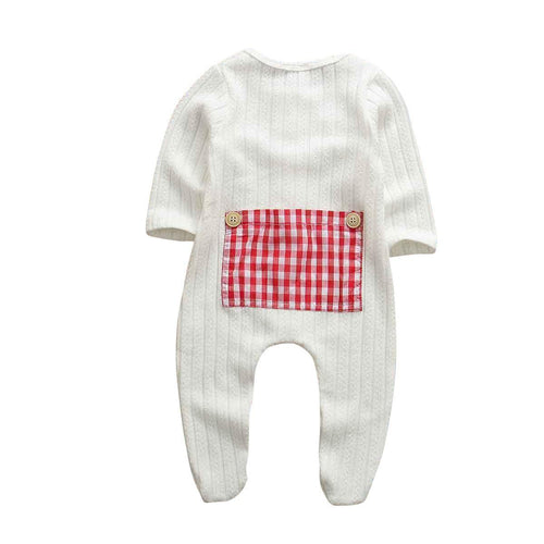 Plaid Patchwork Long Sleeve Romper - Shop Baby Boutiques 