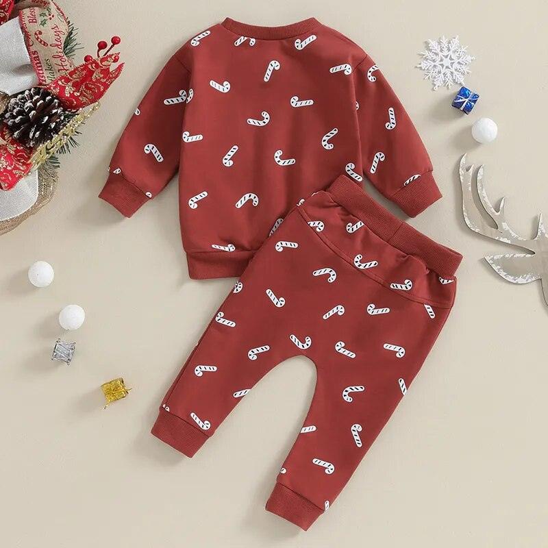 Red Candy Cane Jogger Set - Shop Baby Boutiques 