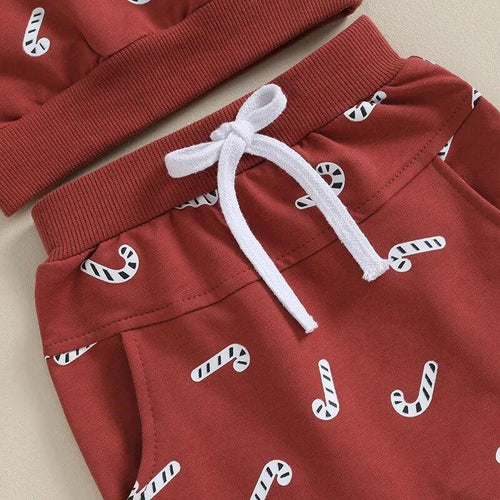 Red Candy Cane Jogger Set - Shop Baby Boutiques 