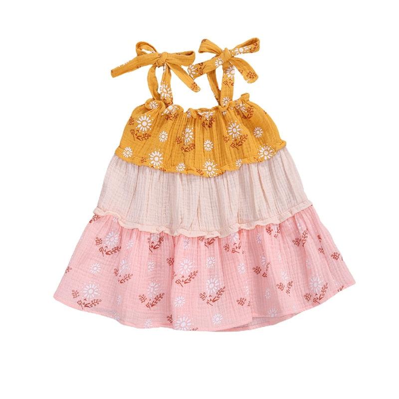 Spaghetti Strap Boho Flower Dress - Shop Baby Boutiques 