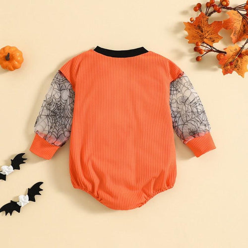 Spooky Babe Contrast Romper-Shop Baby Boutiques