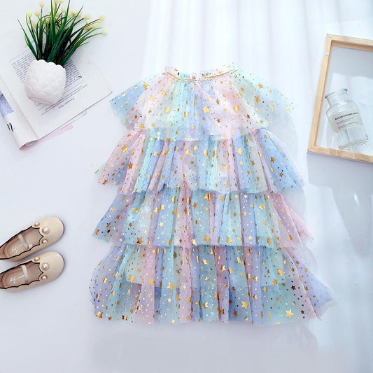 Star Sequin Layered Tulle Dress-Shop Baby Boutiques