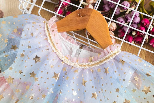 Star Sequin Layered Tulle Dress-Shop Baby Boutiques