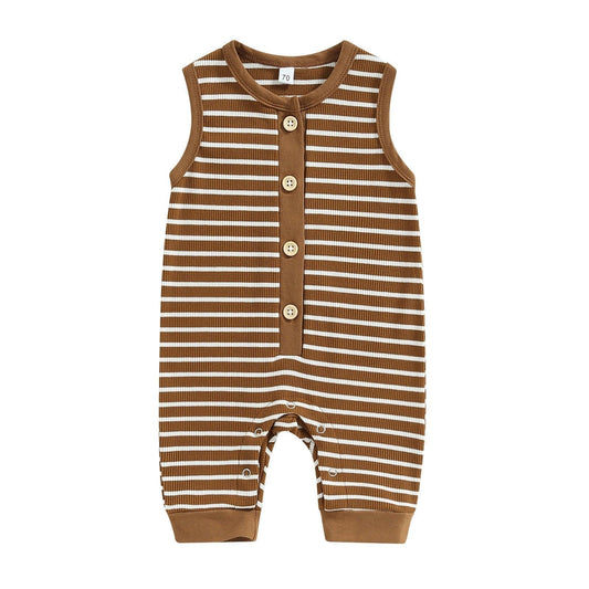 Striped Sleeveless Romper Unisex - Shop Baby Boutiques 