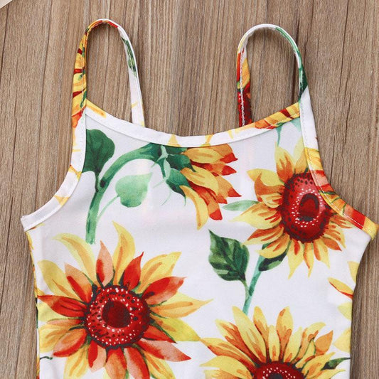 Sunflower Ruffle Baby Swimsuit-Shop Baby Boutiques