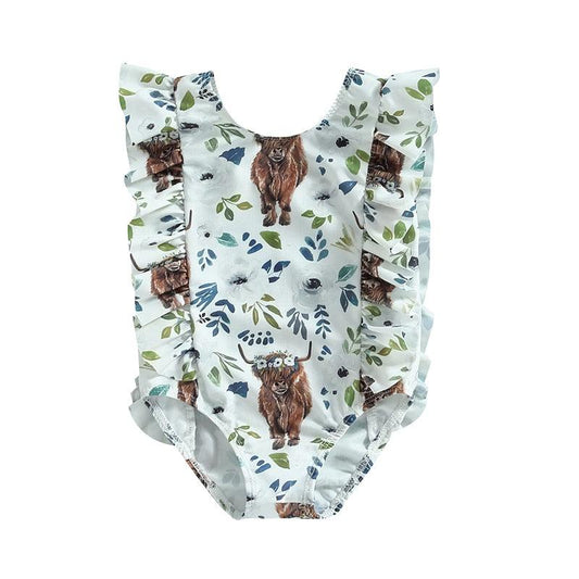 Toddler Baby Ruffled Western Swimsuit - Shop Baby Boutiques 