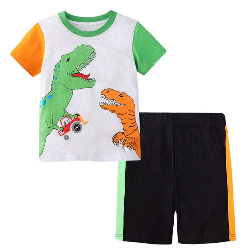 Toddler Boys Dinosaur Shirt Shorts Set-Shop Baby Boutiques