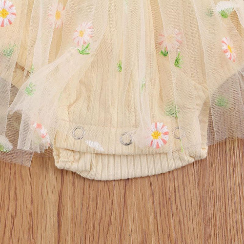 Toddler Girl Daisy Tulle Romper-Shop Baby Boutiques