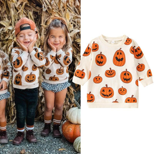 Toddler Halloween Pumpkin Sweatshirt-Shop Baby Boutiques