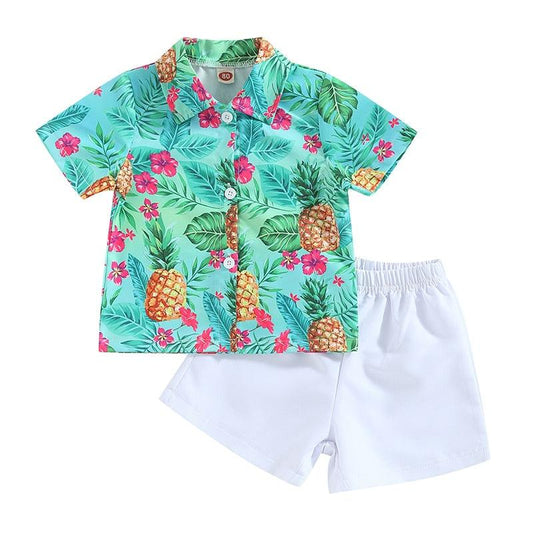 Toddler Hawaiian Tropical Shirt & Short Set - Shop Baby Boutiques 