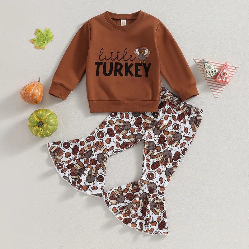 Toddler Little Turkey Flared Pants Set - Shop Baby Boutiques 