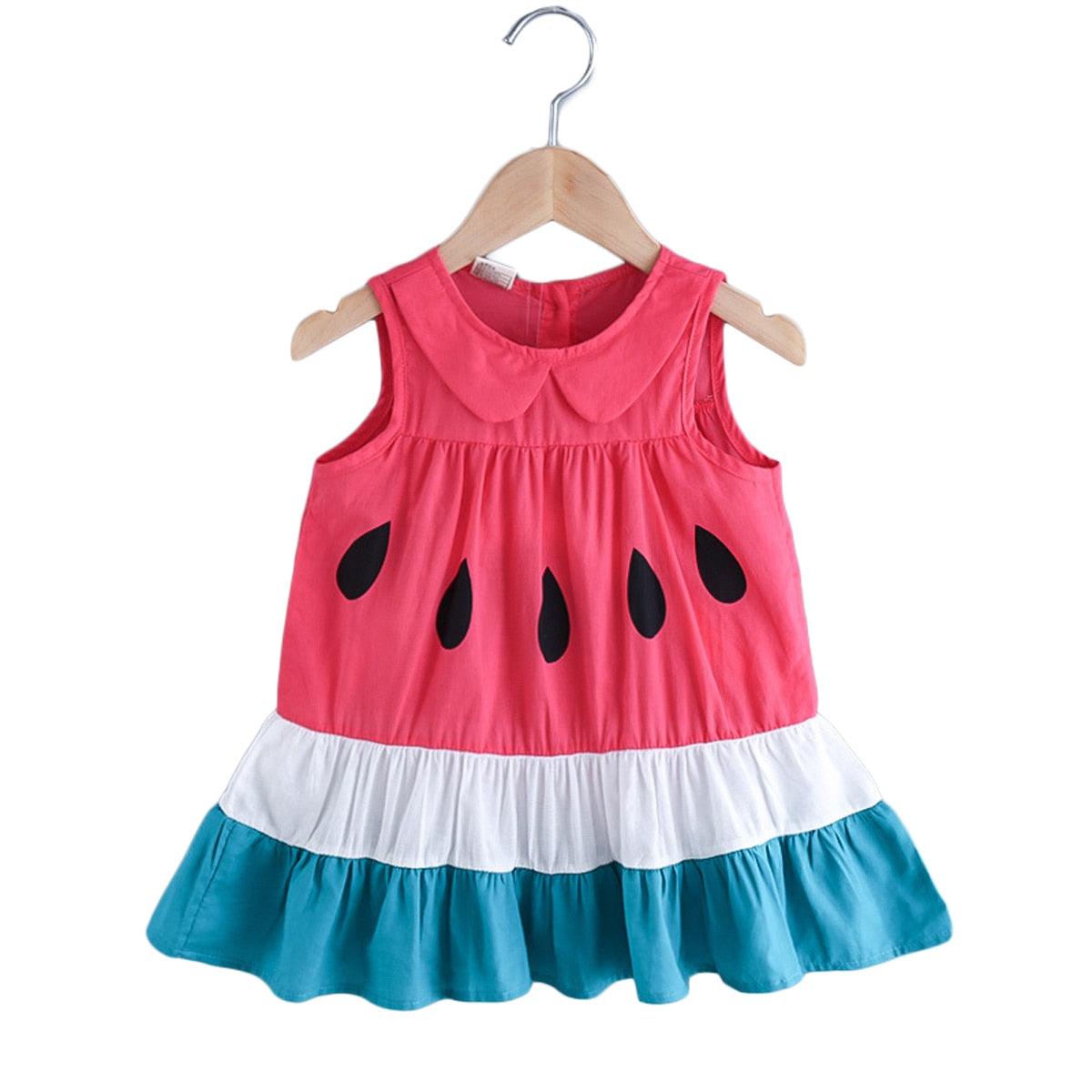 Watermelon Printed Ruffle Dress - Shop Baby Boutiques 