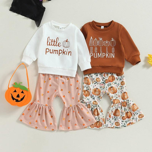 Girls Retro Little Pumpkin Outfit - Shop Baby Boutiques 