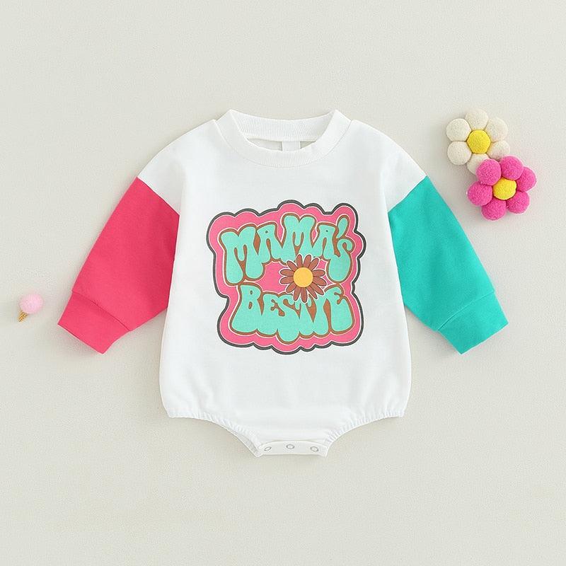 Mama's Bestie Sweatshirt Romper - Shop Baby Boutiques 